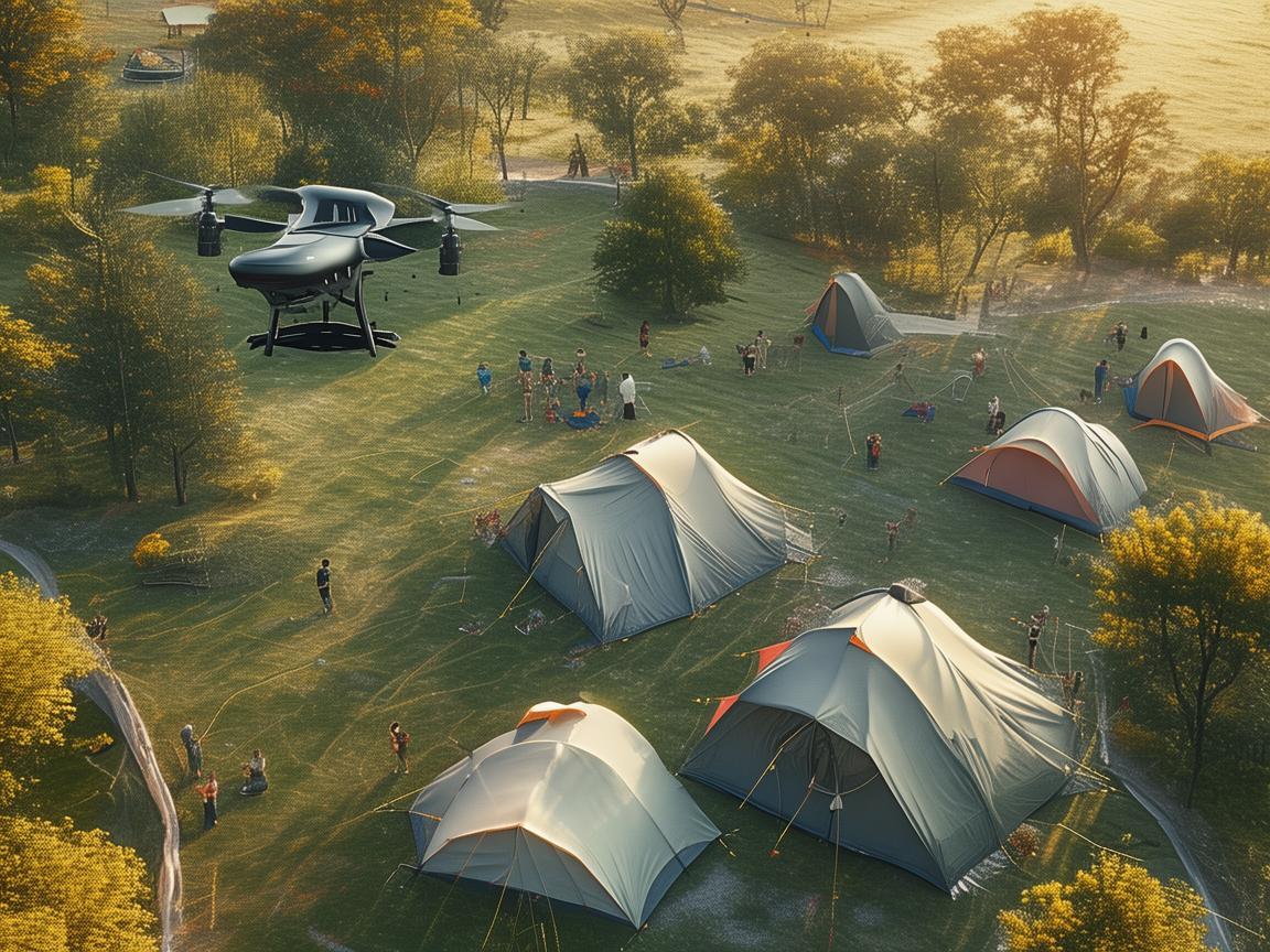 在露营地帐篷区，无人机技术如何确保安全与效率？