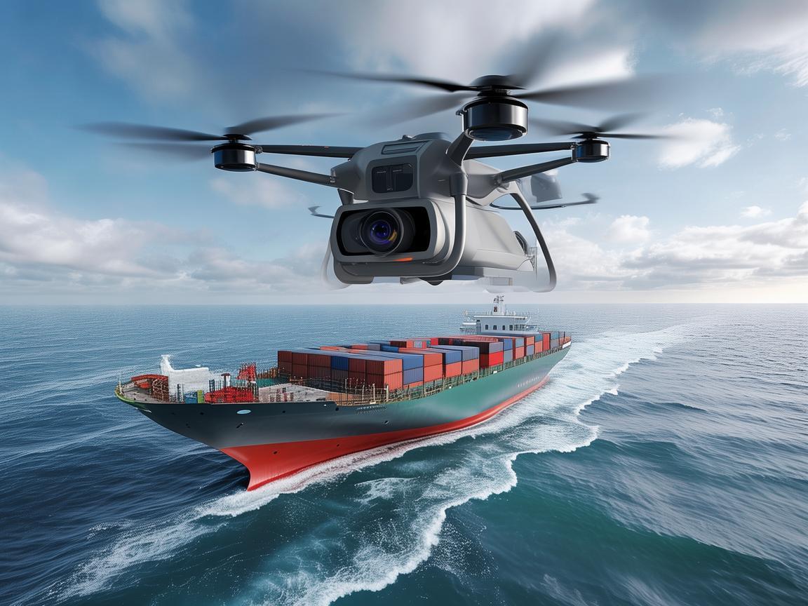 货轮运输中的无人机应用，如何确保安全高效的货物监控？