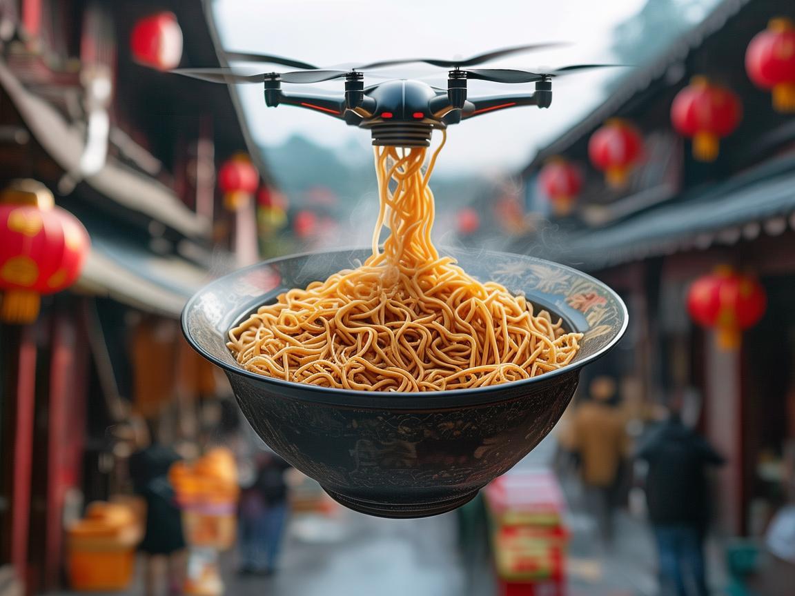 四川担担面，无人机配送的味蕾挑战与美食科技融合