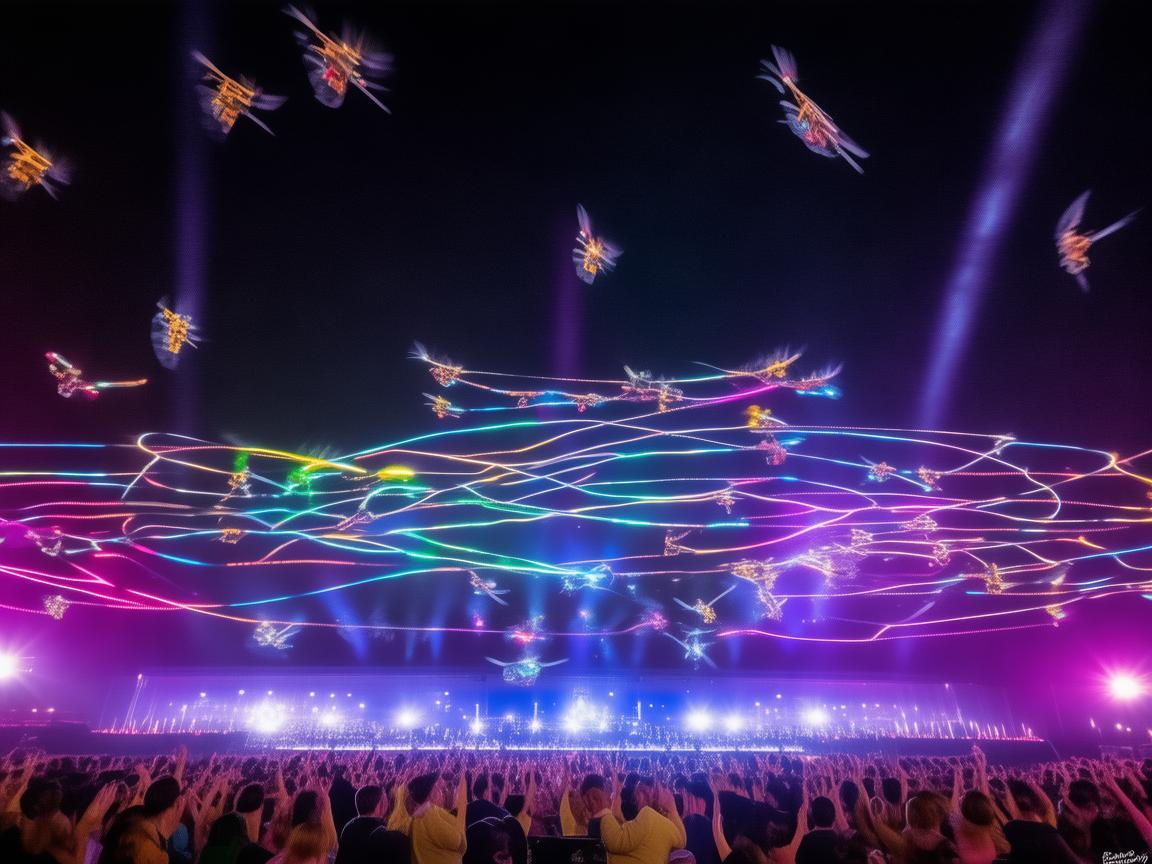 音乐会巡演中的无人机空中灯光秀，如何实现精准同步与安全控制？