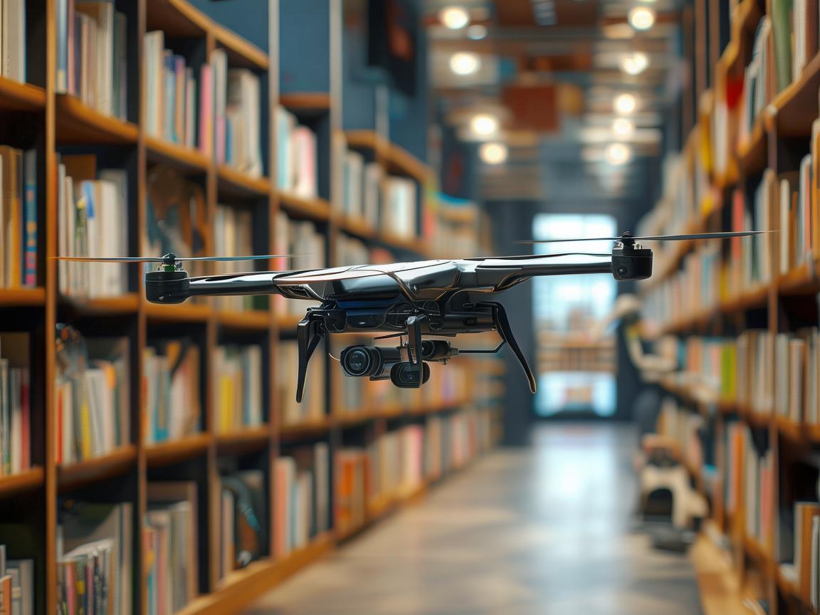 无人机在书店书架管理中的高飞潜力，如何精准定位与智能补货？