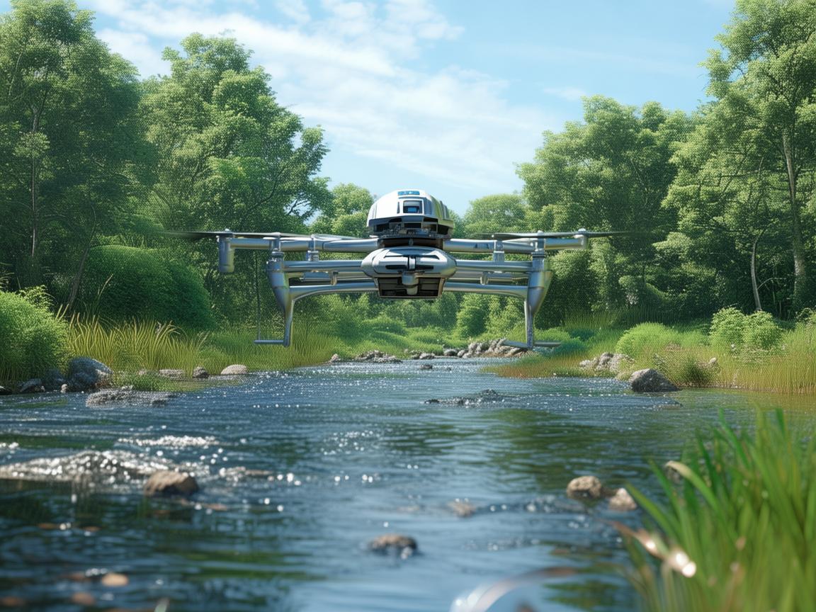 河流河岸,无人机在环境监测中的‘眼’与‘手’ 河流河岸,无人机在环境监测中的‘眼’与‘手’