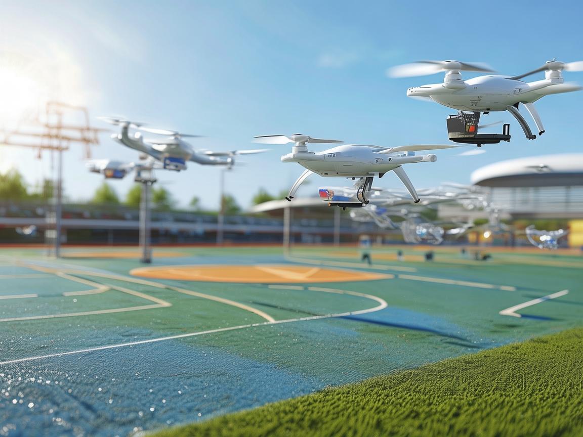 无人机助力篮球场建设与维护