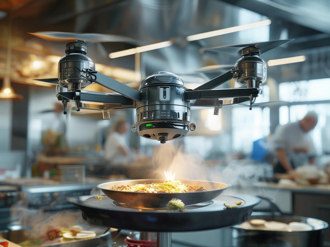 厨师的空中助手，无人机在厨房自动化中的角色与挑战