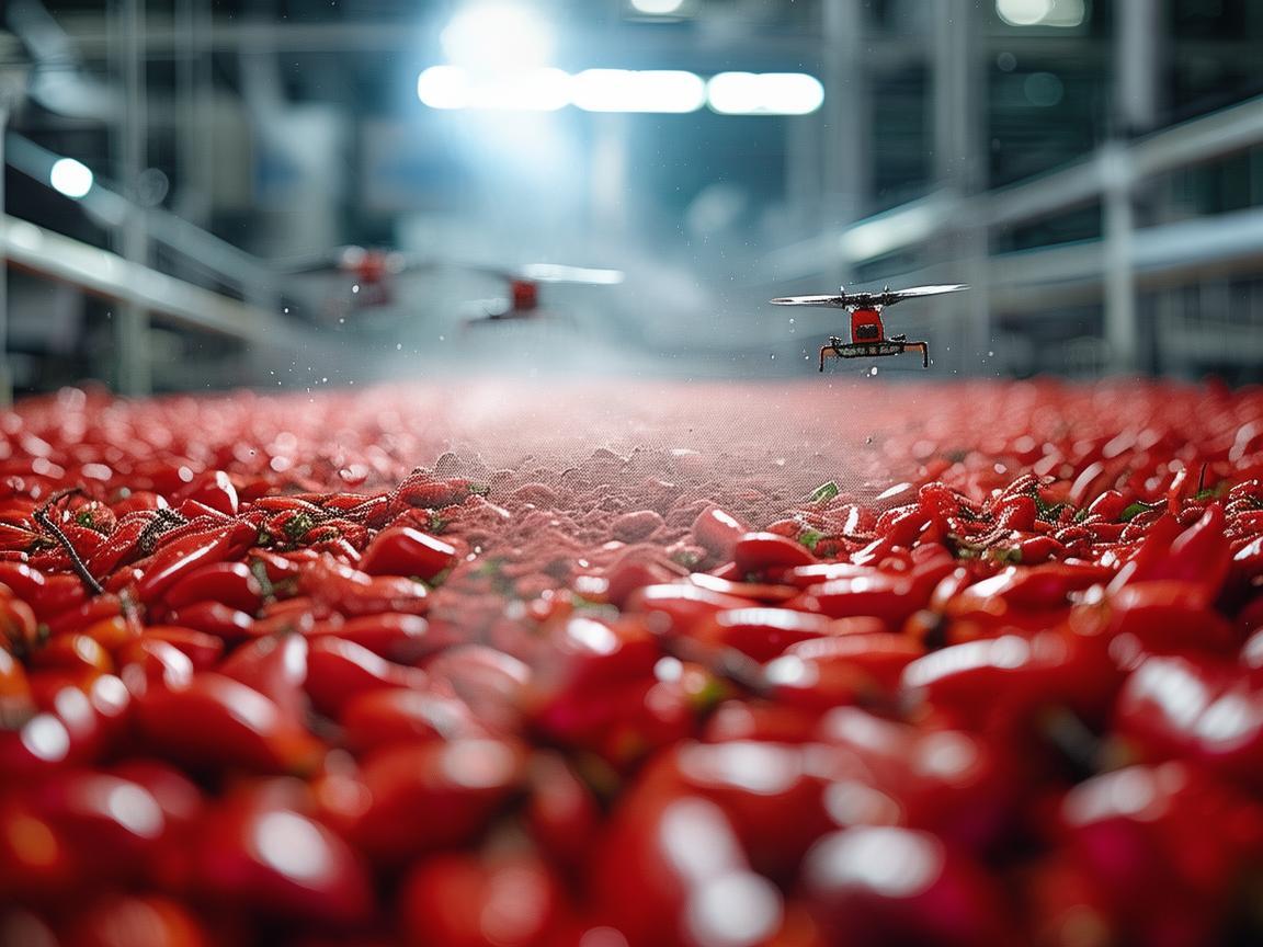 无人机助力辣椒粉工业生产新变革