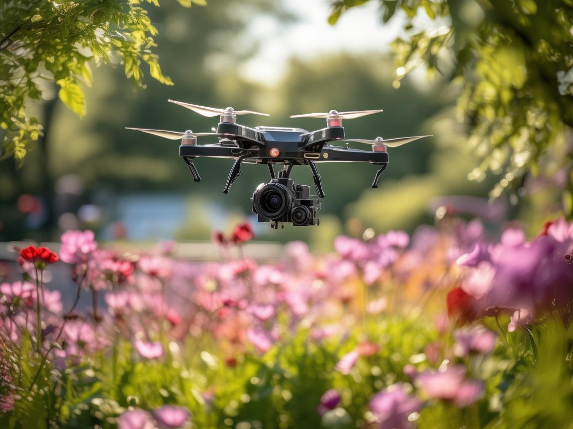 海棠花田中的无人机摄影师——如何精准定位并高效拍摄？